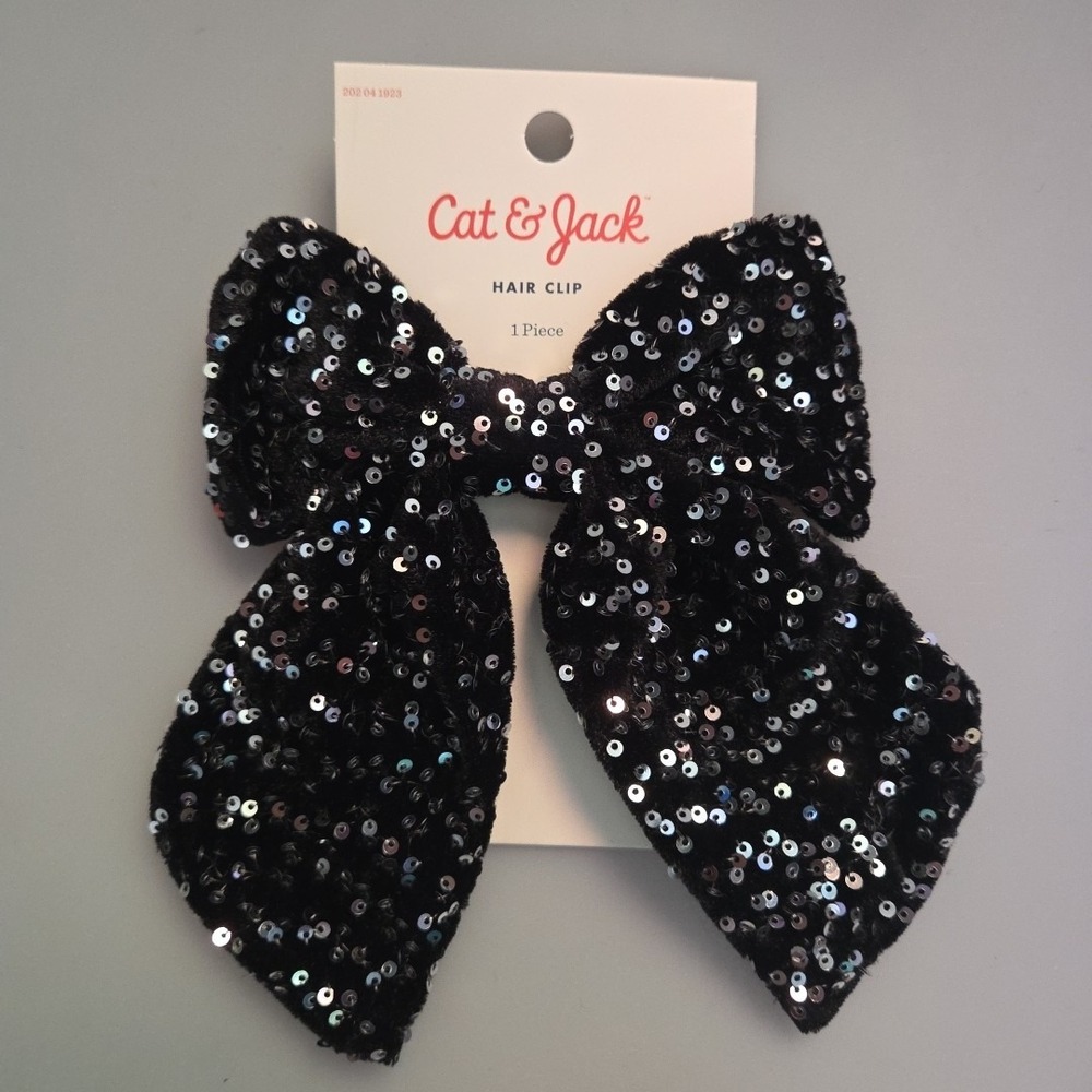 Cat & Jack Girls Black Bow‎ Hair Clip